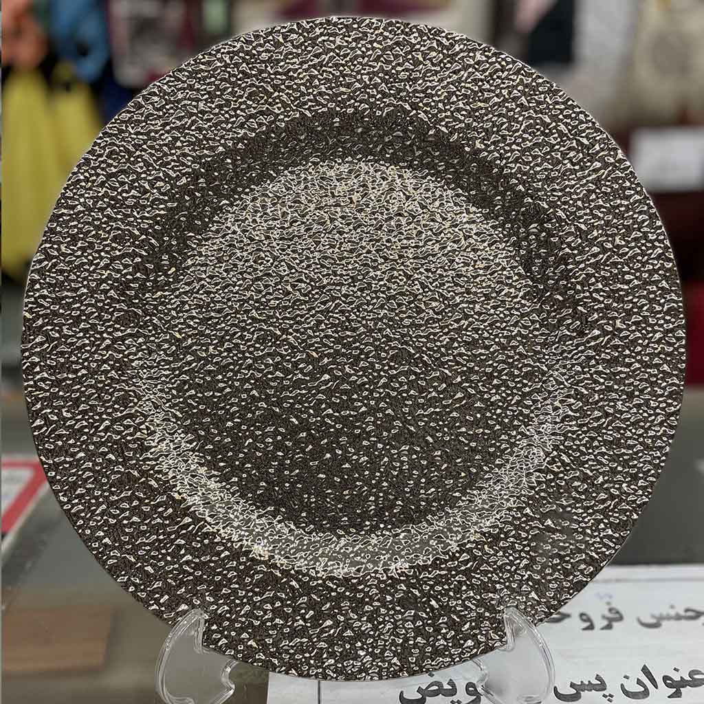 شیرینی خوری شیشه ای نقره ای