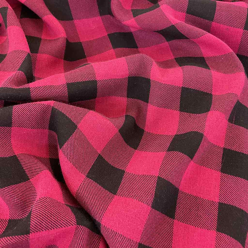 پارچه نخی چهارخانه قرمز