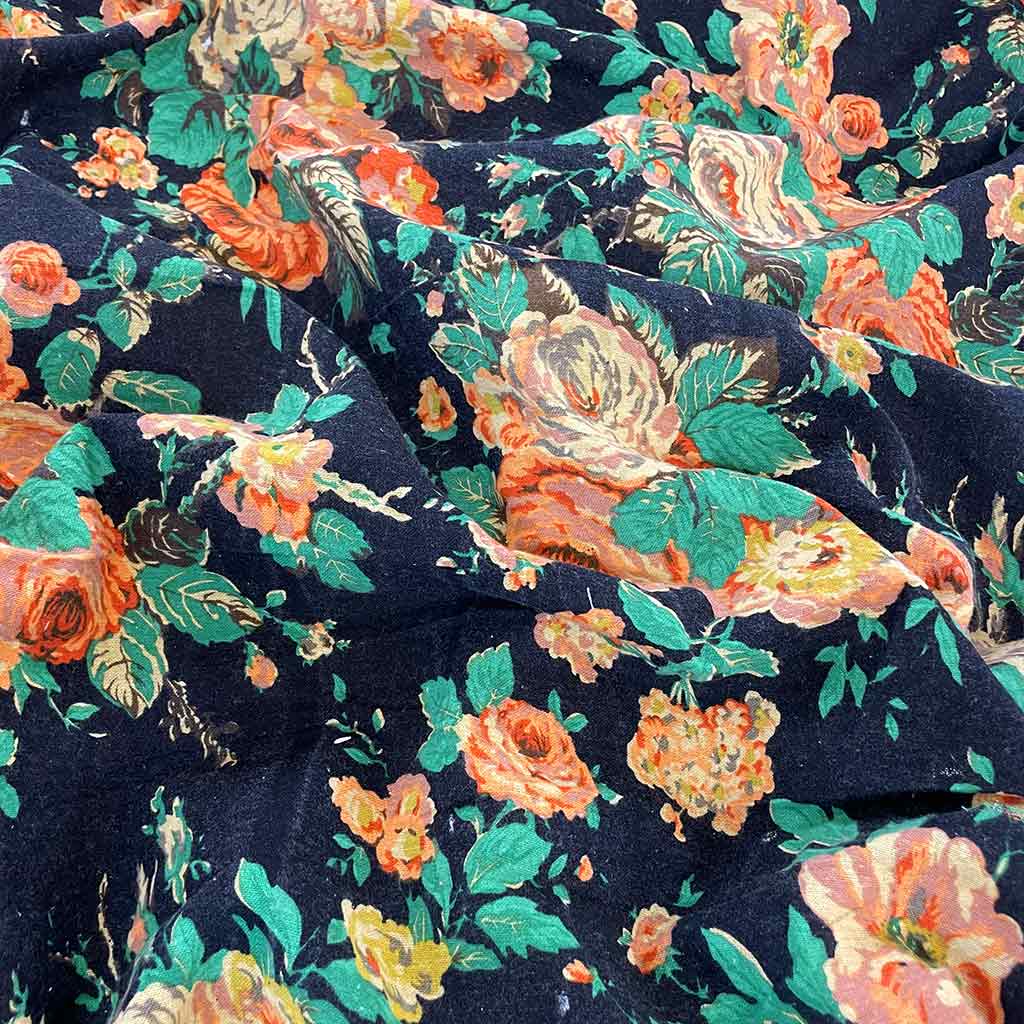 پارچه بزمک گل درشت نارنجی