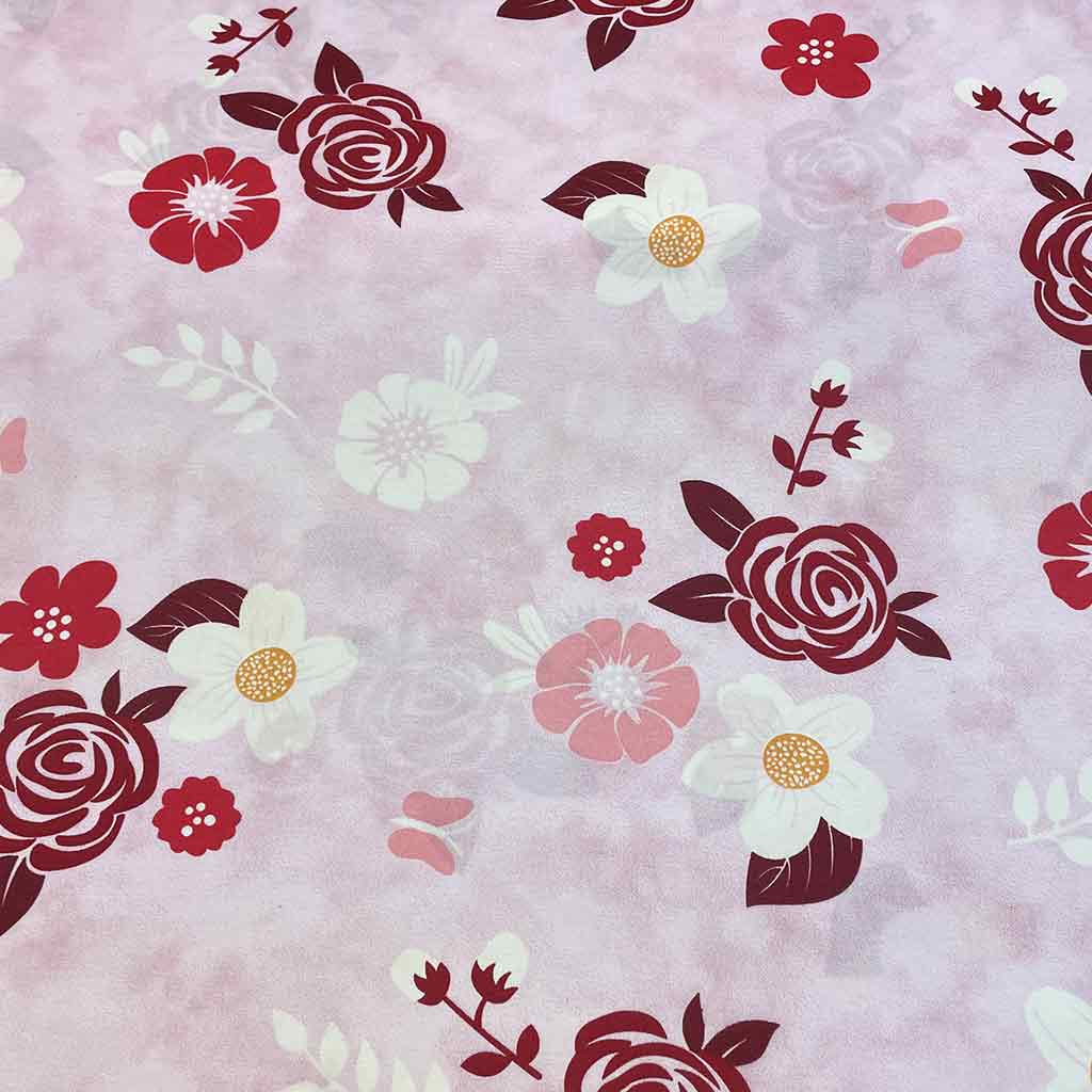 پارچه ملحفه ای صورتی گل سرخ