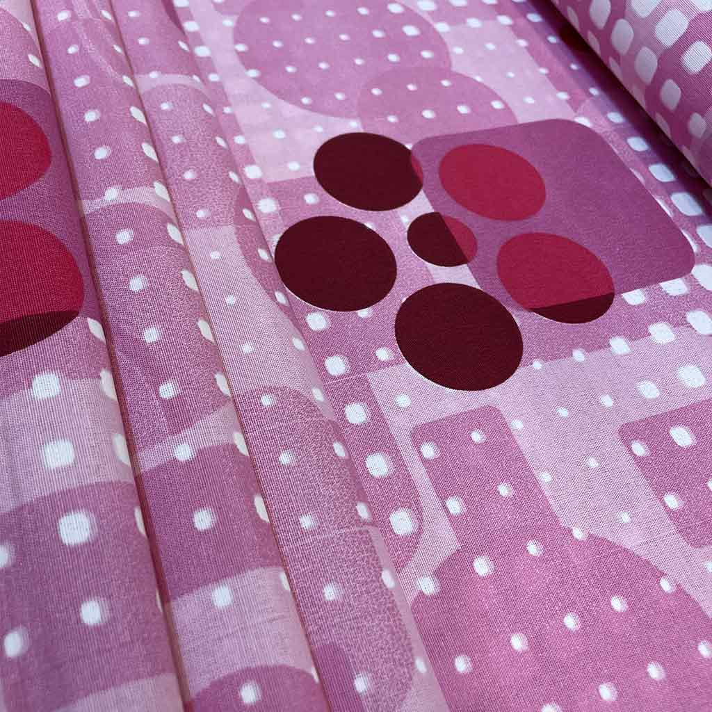 پارچه ملحفه ای چهارخانه صورتی گلدار