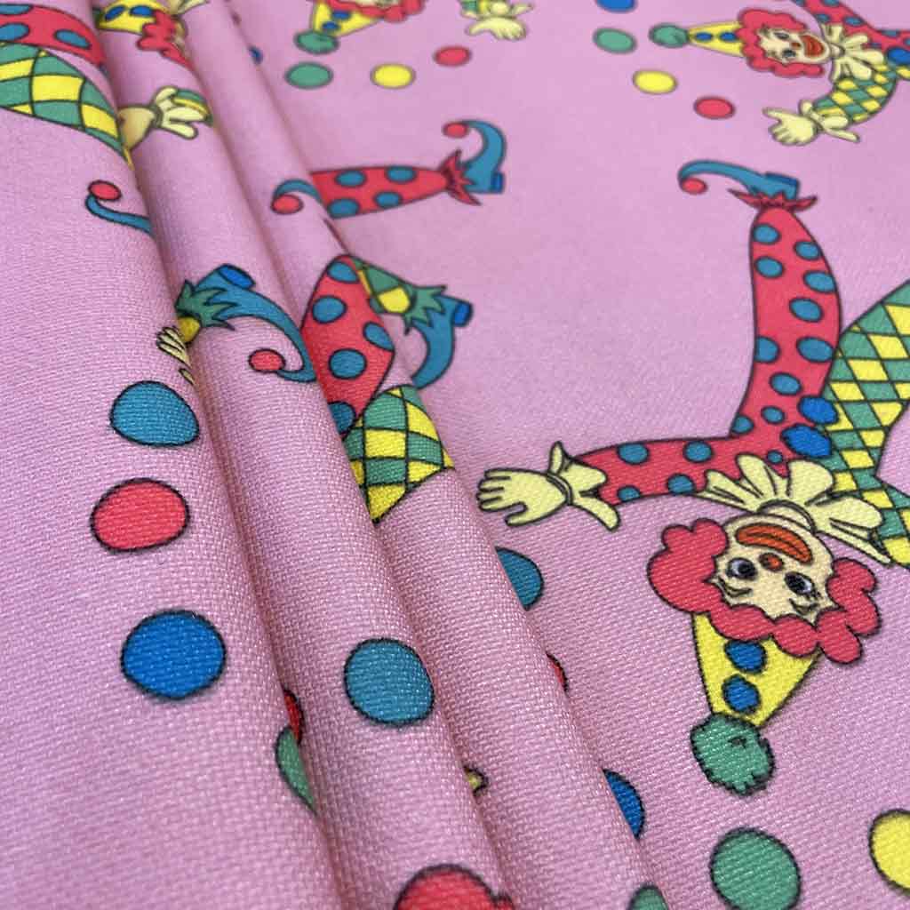 پارچه ملحفه ای بچگانه طرح دلقک صورتی