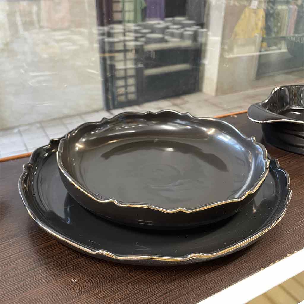 ظرف تزیینی و شیرینی خوری مشکی