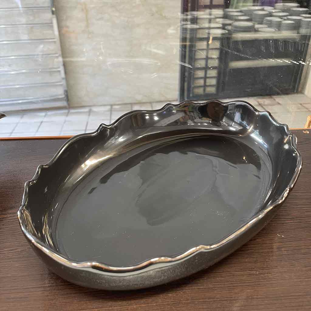 شیرینی خوری دکوری بیضی مشکی