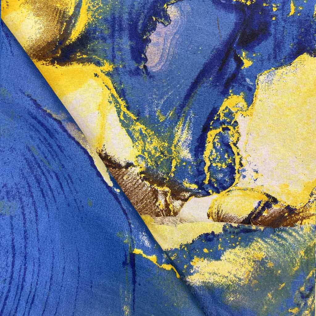 پارچه ملحفه ای آبی طرح پاشش رنگ