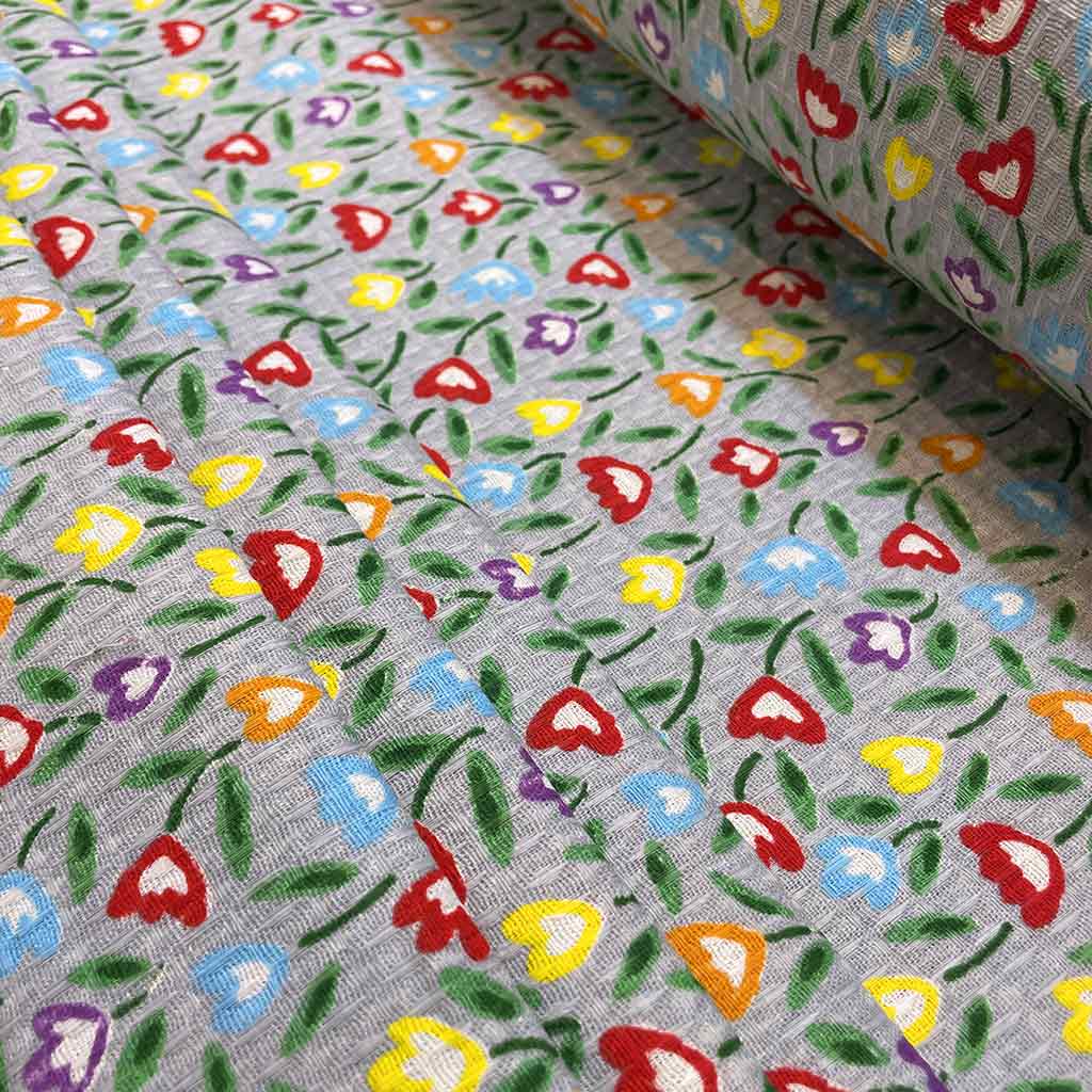 پارچه آشپزخانه ای طرح گل ریز رنگی