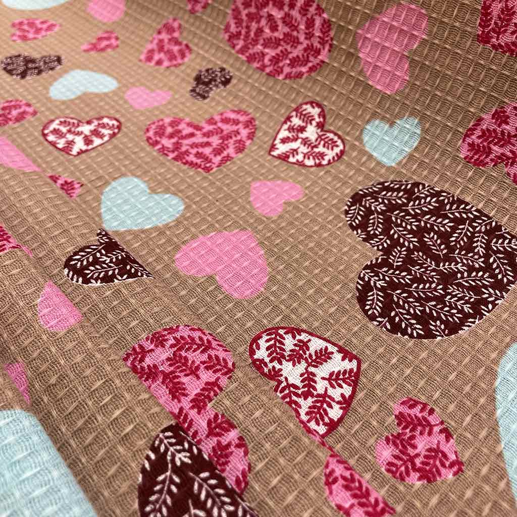 پارچه آشپرخانه ای طرح قلب نسکافه ای