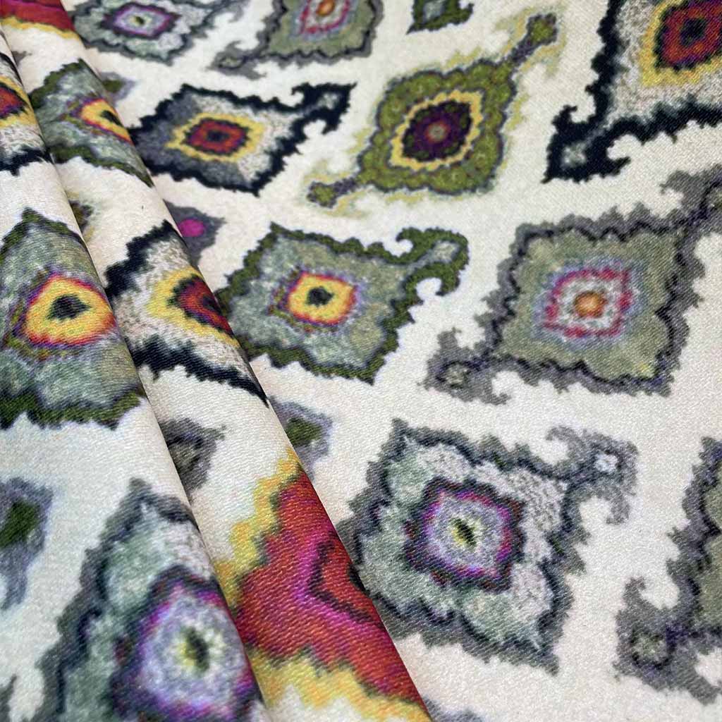 پارچه مخمل طرحدار رنگی طرح چشم