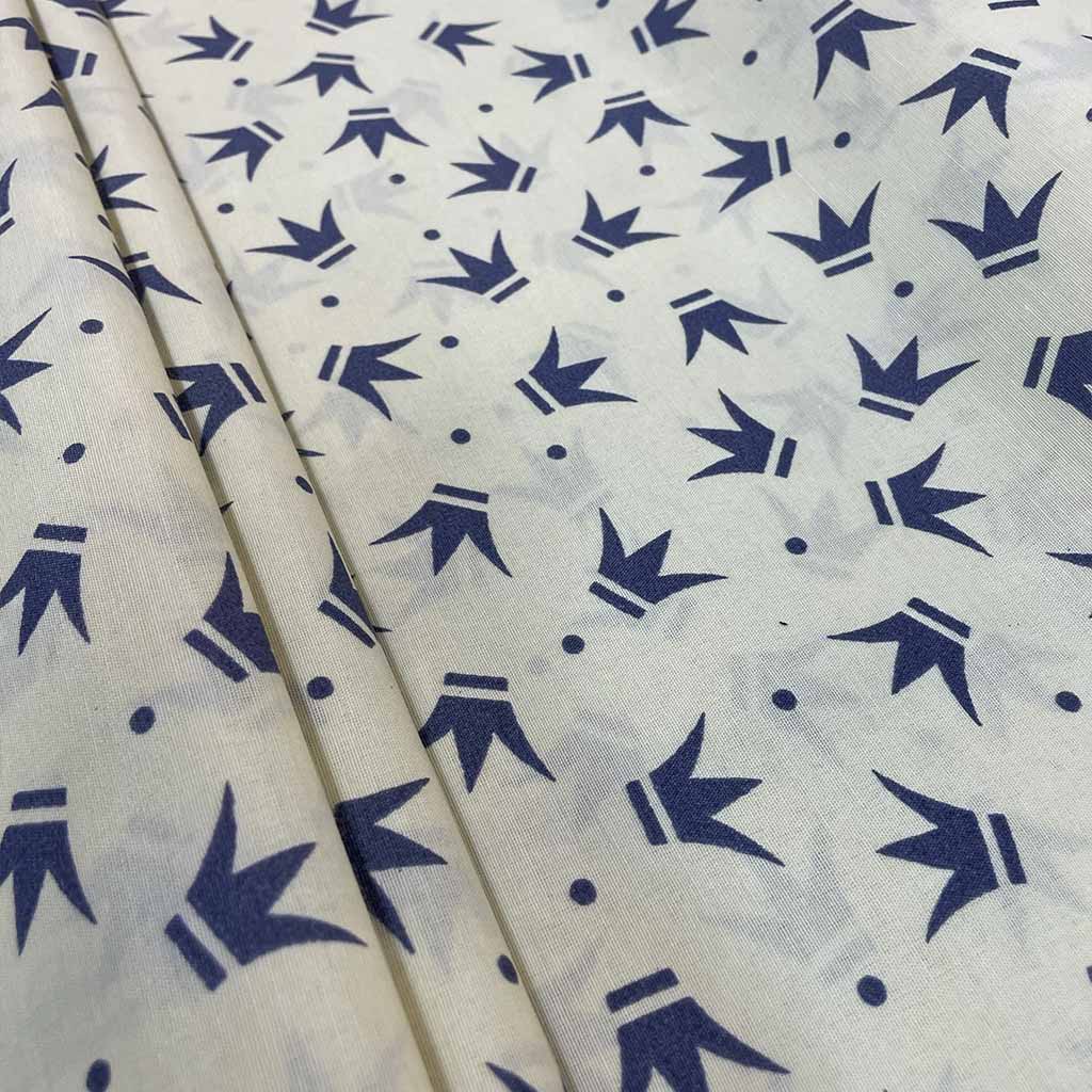 پارچه ملحفه ای کرم طرح تاج