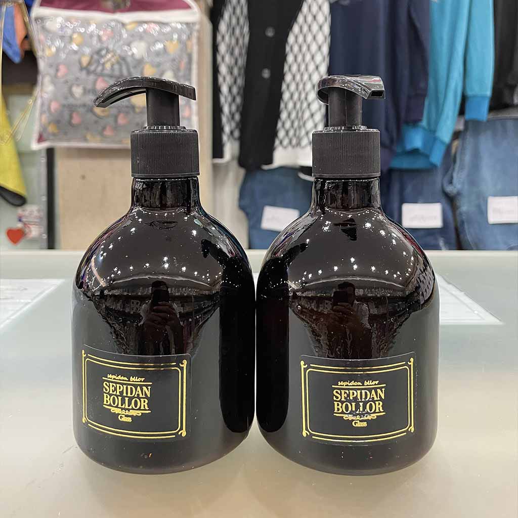 جا مایع شیشه ای رنگ قهوه ای