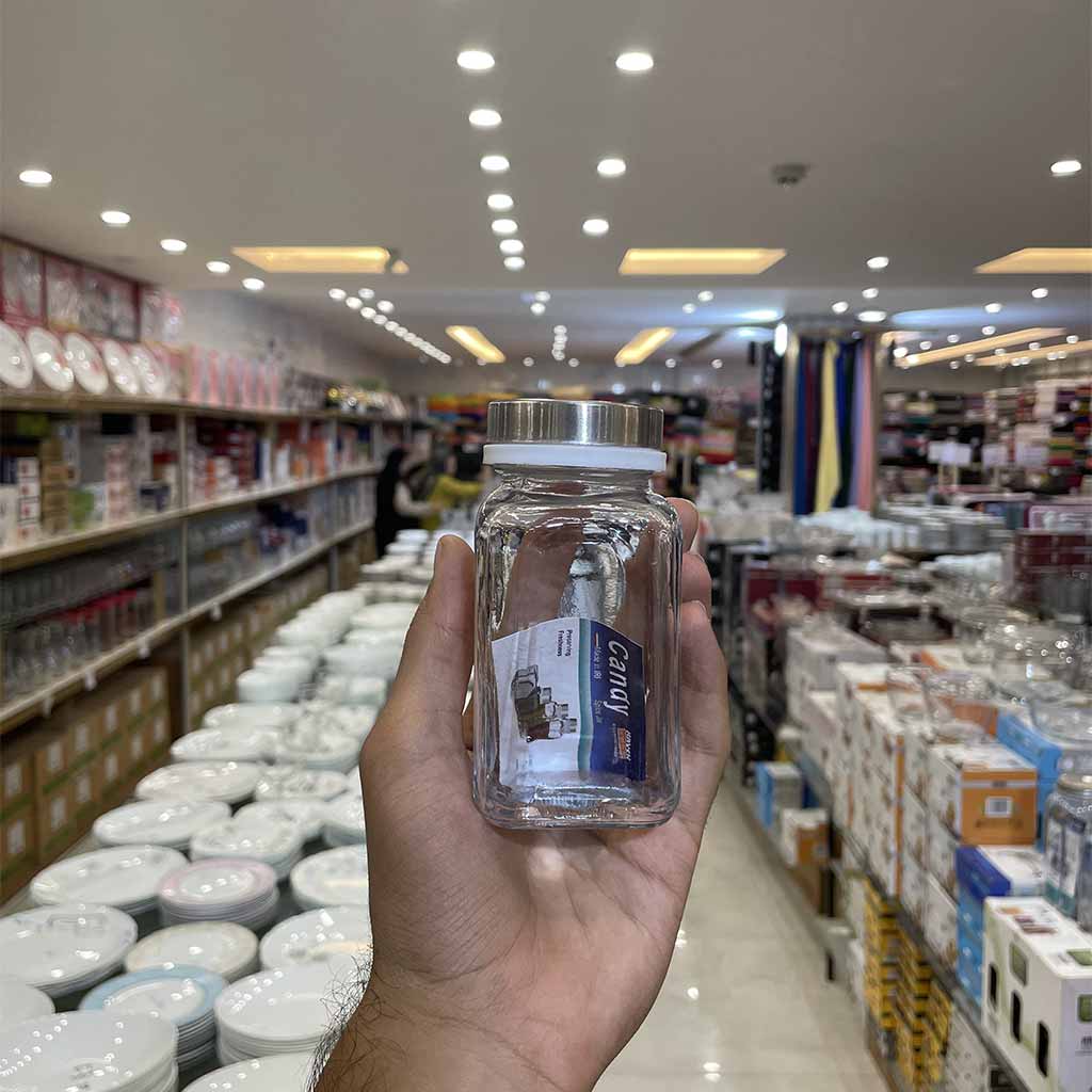 جا ادویه شیشه ای کوچک درب دار