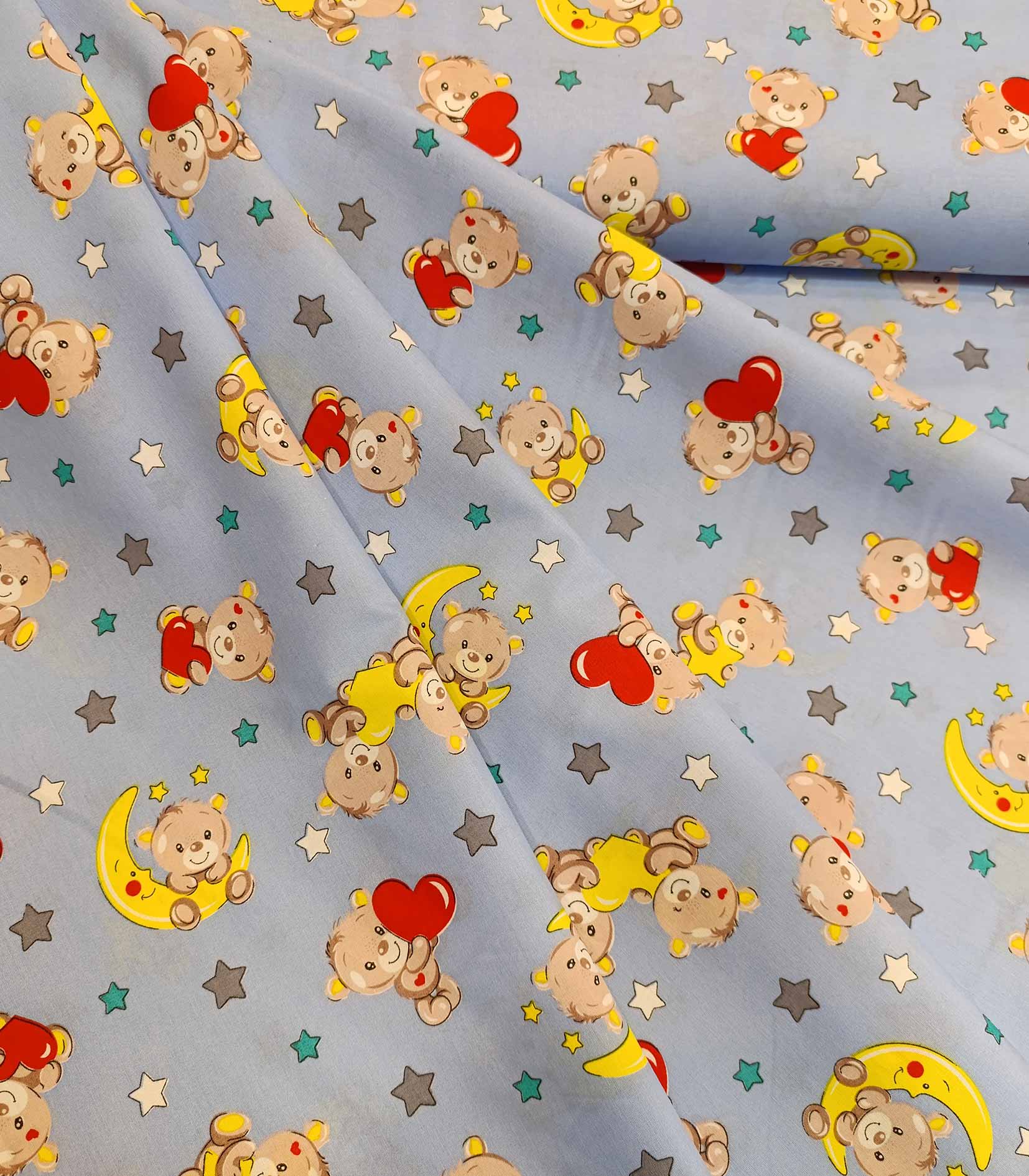 پارچه ملحفه ای خرسی آبی